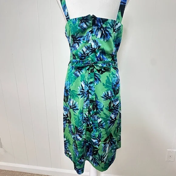 Banana Republic Green and Blue Ruched Sheath Midi Dress - Picture 3 of 14